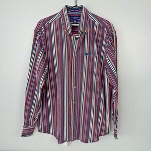 Ivy Crew Classics Wrinkle Resistant Striped Button Down Mens Medium